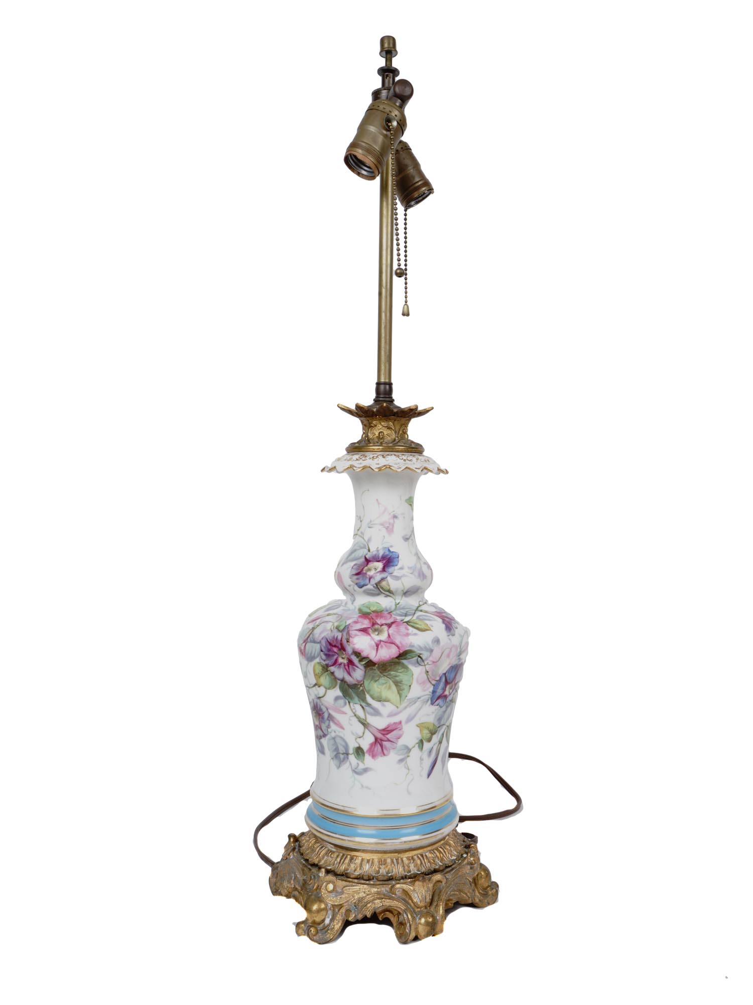 ANTIQUE SEVRES PORCELAIN PAINTED URN TABLE LAMP PIC-3